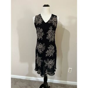 Lapis women Dress Silk Black Floral size S